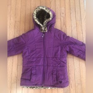 Reversible Purple/Cheetah Jacket for Girls 9-11 years old